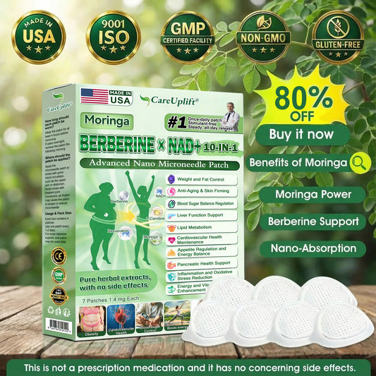 𝐎𝐟𝐟𝐢𝐜𝐢𝐚𝐥 𝐔𝐒 𝐒𝐭𝐨𝐫𝐞 | 🧑‍⚕️🩺 𝐂𝐚𝐫𝐞𝐔𝐩𝐥𝐢𝐟𝐭® Moringa · Berberine × NAD+ 𝟏𝟎-𝐢𝐧-𝟏 𝐀𝐝𝐯𝐚𝐧𝐜𝐞𝐝 𝐍𝐚𝐧𝐨 𝐌𝐢𝐜𝐫𝐨𝐧𝐞𝐞𝐝𝐥𝐞 𝐏𝐚𝐭𝐜𝐡 — 𝐎𝐧𝐜𝐞 𝐃𝐚𝐢𝐥𝐲, 𝐕𝐢𝐬𝐢𝐛𝐥𝐞 𝐑𝐞𝐬𝐮𝐥𝐭𝐬 𝐢𝐧 𝟕 𝐃𝐚𝐲𝐬